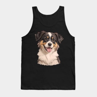 Dreamy Gaze of the Australian Shepherd Tank Top